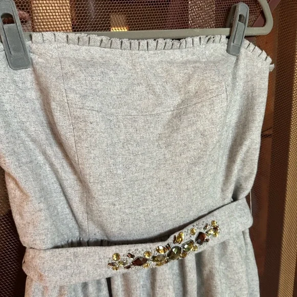 Banana Republic Gray Embellished Pleated Strapless Dress - Picture 2 of 4